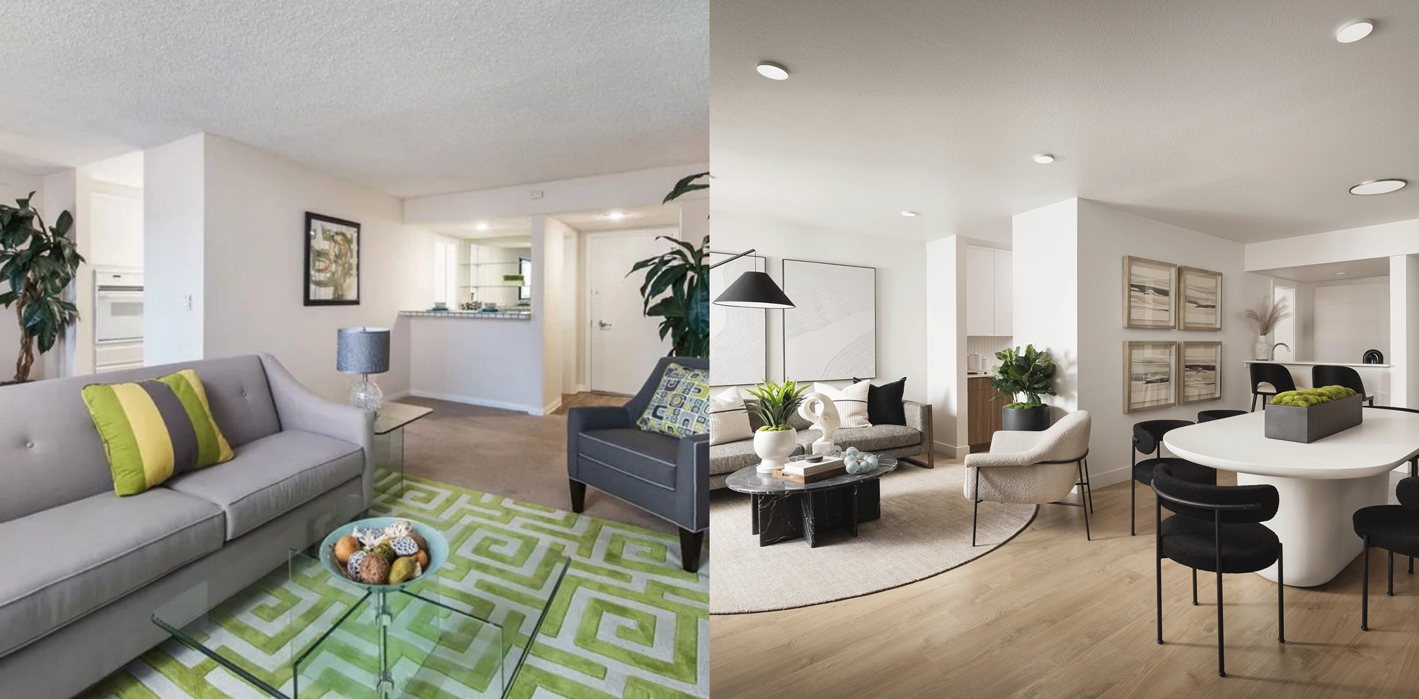 Apartment Living Dining Before After