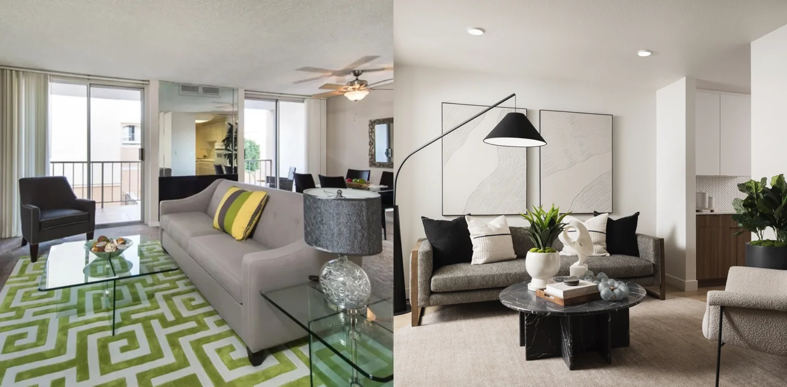 Interior Living Room Before After