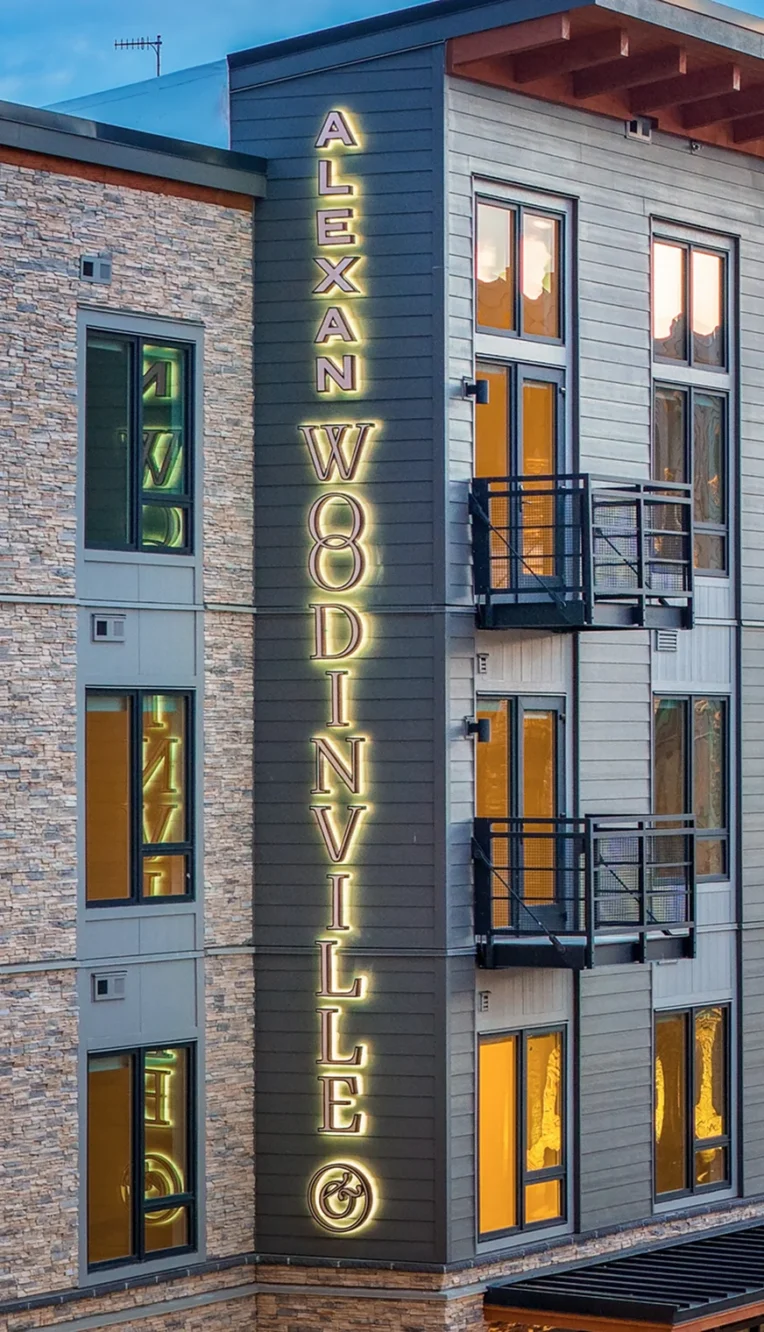 Alexan Woodinville Exterior Building Signage